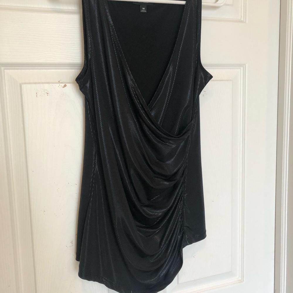 Black faux wrap tank from Express, size M